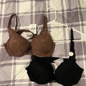 Cotton on body ultimate comfort, lace, T-shirt, bra, size 34B hot cocoa set of 2